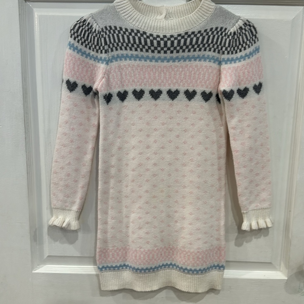 Janie and Jack Girls Hearts Sweater Dress Size 7
